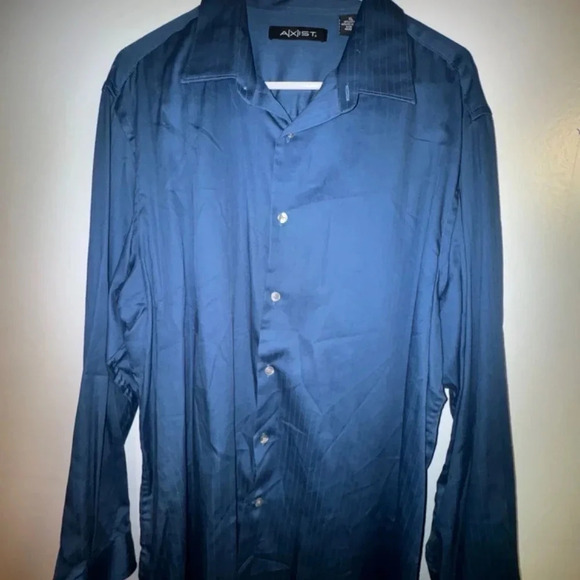 Men’s Axist Long Sleeve Button Down collared‎ dark blue formal Shirt size XL - Picture 1 of 3